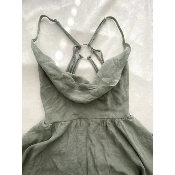 Princess Polly Jude Jade Cowl Neck Strappy Back Flowy Romper Size 4 - Picture 5 of 7